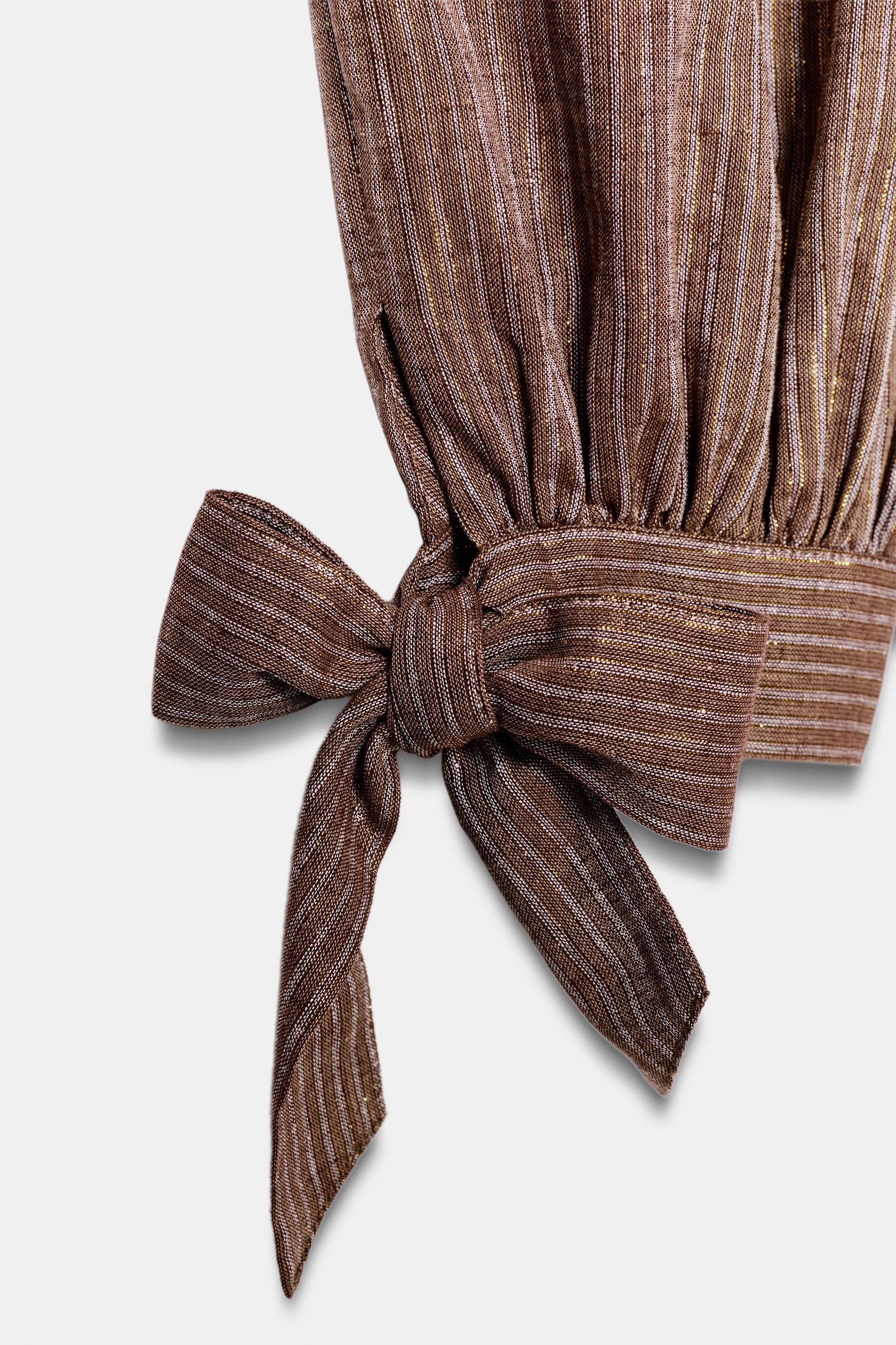 LINEN BALLOON PANTS WITH TIES